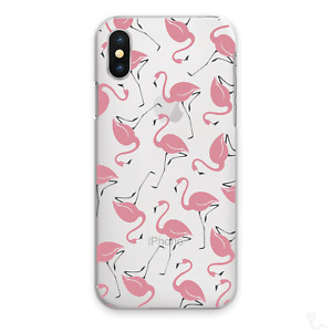 Pink Flamingo Phone Case;Animal Print on Clear Hard Cover For Apple iPhone