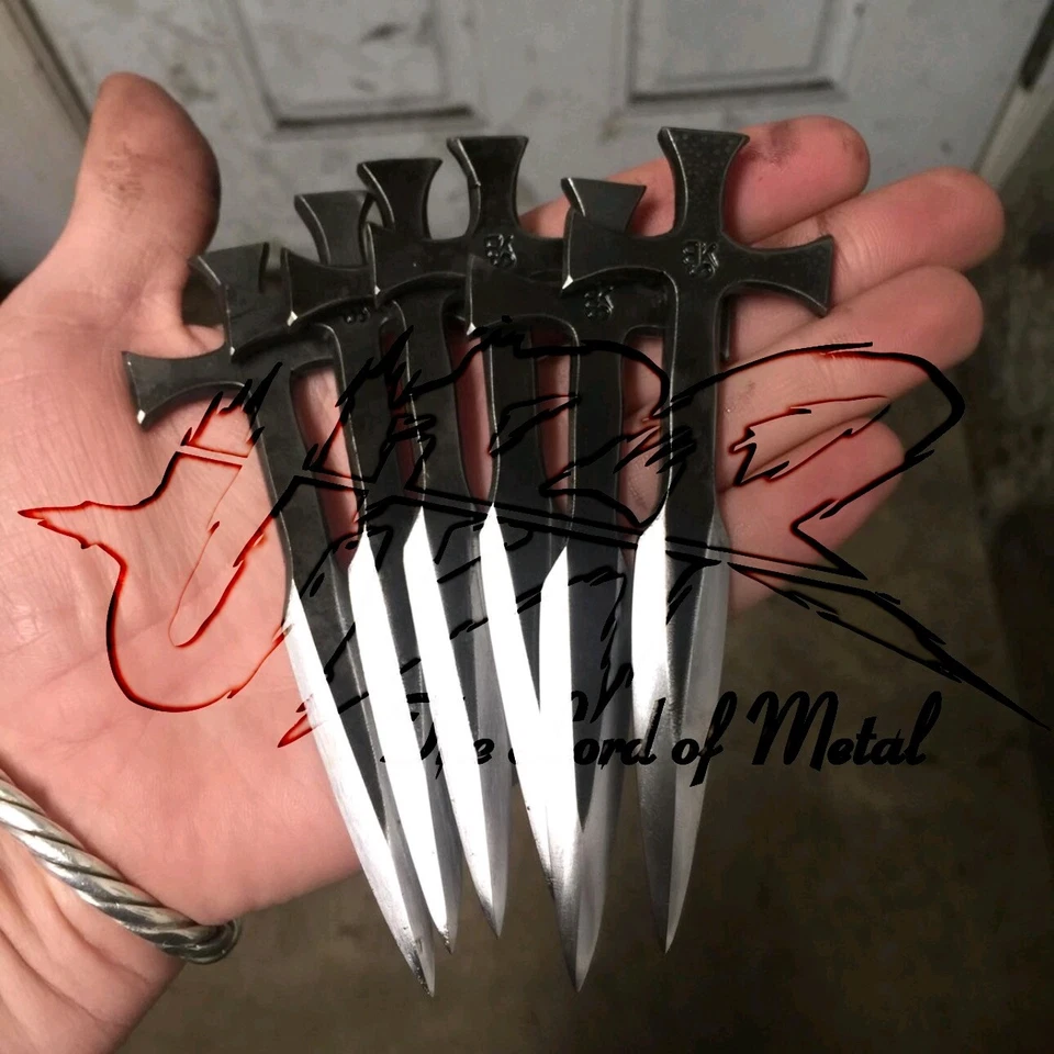 UBR CUSTOM HANDMADE HIGH CARBON STEEL HUNTING CROSS PENDANT CRUCIFIX WITH SHEATH - Image 1 of 1