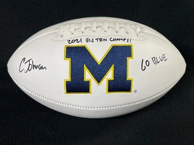 Cornelius Johnson Signed 2021 Big 10 Champs Michigan Wolverines Football JSA COA - Image 1 of 4