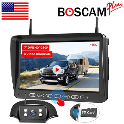 BoscamPlus RV Wireless Backup Camera: Pre-Wired for Furrion & 7'' HD DVR Monitor