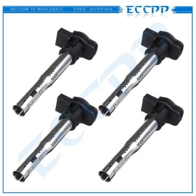 set of 4 Ignition Coil for Audi A3 A4 A5 2008-2010 Volkswagen Beetle 2.0L L4 - Image 1 of 4