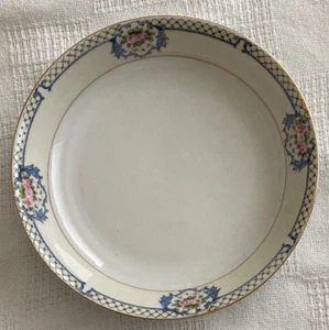 Antique Noritake Pink Roses Blue Garland Salad Bowl 7 3/8" c. 1924 RARE! - Picture 1 of 4