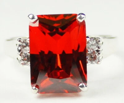 PADPARADSHA CZ Sterling Silver Ring -Handmade • SR201 - Image 1 of 4