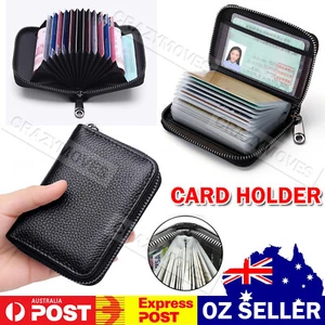 Mini Leather 22 card Wallet Business Case Purse Credit Holder VIC- - Picture 1 of 11