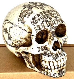 preowned,spooky decorator, OUIJA THEME DECORATED FAUX SKULL, life size, VGC - Picture 1 of 8