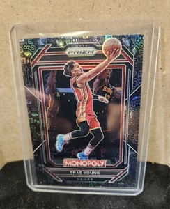 TRAE YOUNG 2022-23 Prizm Monopoly Black Icons Prizm SSP HAWKS - Picture 1 of 2