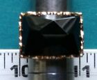 Gold Over Sterling Silver Ring With Large Black Stone, Star, Moon  Size 8  #5200