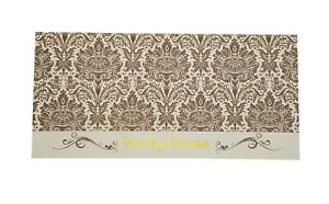 100 Traditional Damask Brown and Cream Wedding Invitations. Free Personalisation - Picture 1 of 7