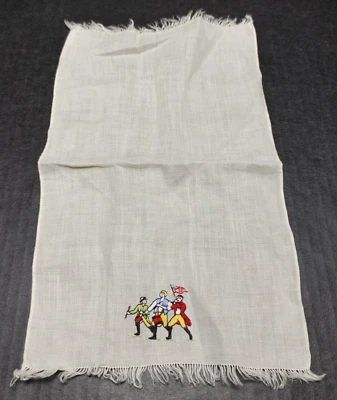 Vintage Embroidered Handkerchief American Revolution Fife & Drum Hanky - Image 1 of 4