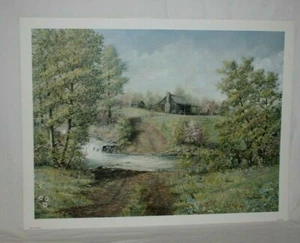  Spring in Bloom Kentucky Künstler Fred Thrasher 4 Jahreszeiten Blockhaus Gehöft - Bild 1 von 10