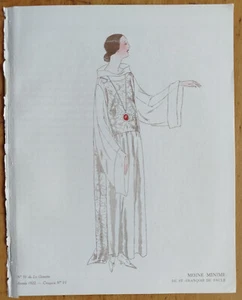 Art Deco Gazette de Bon Ton Pochoir Fashion Moine Minime by David - 1920 - Picture 1 of 1