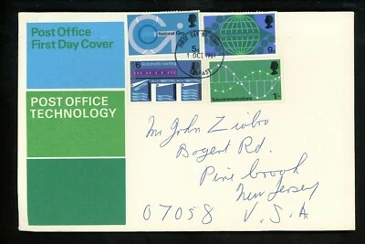 Postal History Great Britain FDC #601-604 Post Office Technology 1969 - Image 1 of 2