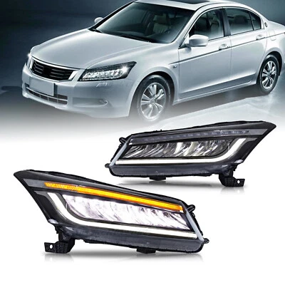 FULL LED Head Light For Honda Accord Headlights 2008-2012 DRL Start up Animation - Imagem 1 de 4