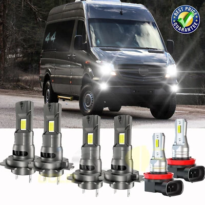 For Mercedes-Benz Sprinter 2500 3500 2010-2018 6X Bulb LED Headlights+Fog Lights Foto 1 de 4