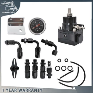 Fuel Pressure Regulator Kit Universal Adjustable+100psi Oil Guage AN-6 Fitting - Picture 1 of 10