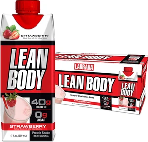 Labrada Lean Body Ready-To-Drink Strawberry Protein Shake, 40G Protein - Picture 1 of 12