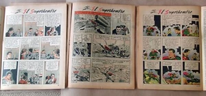 SUPERMAN SUPERHOMBRE 1946-1948 Comic Strips LOT ARGENTINA Billiken Children Mag. - Picture 1 of 6