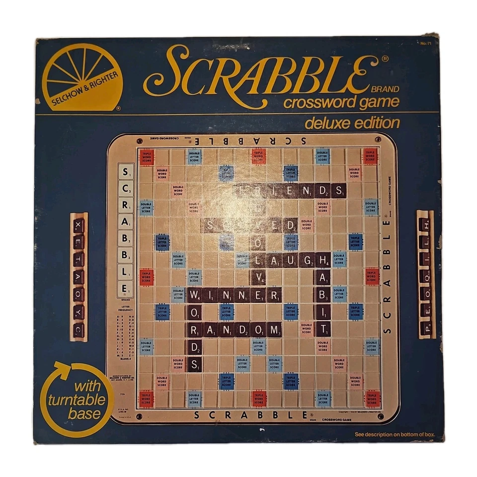 1982 Scrabble Deluxe Edition Turntable Board Game Selchow and Righter Complete - Image 1 of 4