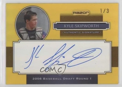 2008 Razor Signature Series Metal Gold Prismatic /3 Kyle Skipworth #AU-KS Auto - Image 1 of 2