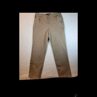 Gloria Vanderbilt Amanda Jeans Womens Sz 14 Tan/Brown Classic Rise Straight Leg  - Image 1 of 4