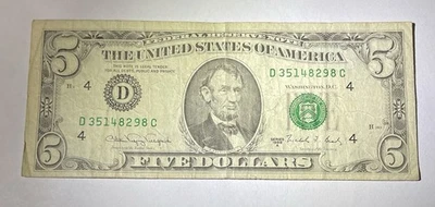 1988A Series $5 Dollar Bill Vintage Style Currency Note - Image 1 of 2