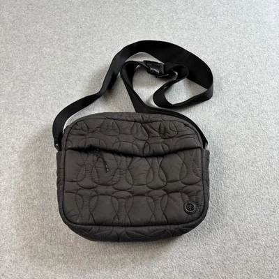 Lululemon Quilted Puffer Crossbody Purse Women One Size Black Adjustable Strap - Image 1 of 4