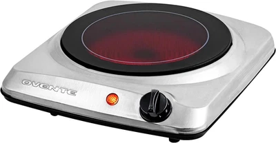 Countertop Infrared Single Burner, 1000W Electric Hot Plate with 7” Ceramic Glas - Image 1 of 4