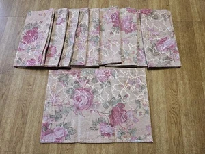 Vintage Floral Placemats Fabric Set of 10 Double Sided Heavy Material 44 X 32  - Picture 1 of 7