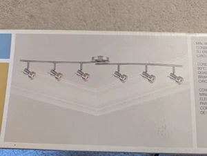 Hampton Bay 6-Light Halogen brushed steel Track Light Fixture - New in Open Box - Picture 1 of 8