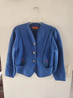 Geiger Jacket Womens EU36 Blue Wool*Floral Embroidered*Excellent Condition - Image 1 of 4