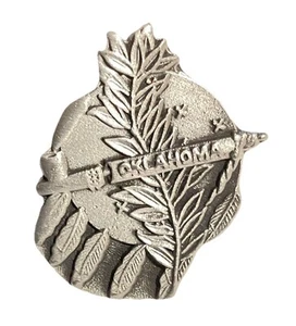 Pin de pipa escudo indio Oklahoma, pluma y paz Z26 - Imagen 1 de 4