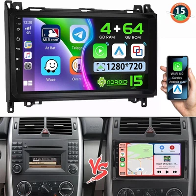 4+64GB Android 15 Autoradio GPS Für Mercedes W169 W639 Vito Viano W906 Sprinter - Bild 1 von 4