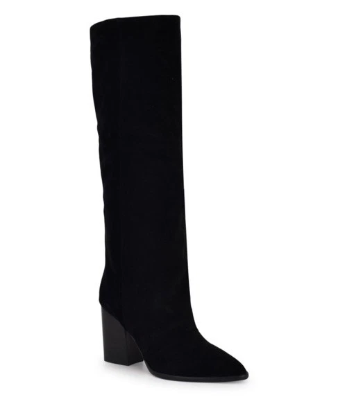 Botas altas hasta la rodilla de gamuza chicke Nine West para mujer negras talla 6,5 M Foto 1 de 4