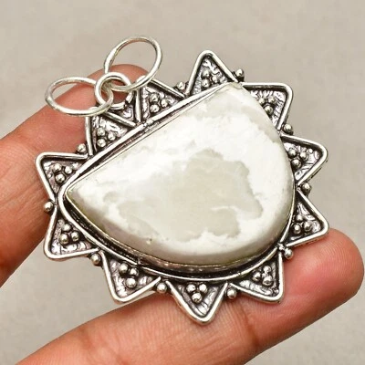 Howlith Edelstein 925 Sterlingsilber handgefertigter Schmuck Anhänger 1,97 Zoll - Bild 1 von 4