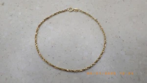 7" 14K Yellow Gold Rope Bracelet 1.4mm 1.4g (TDY027266) - Picture 1 of 2