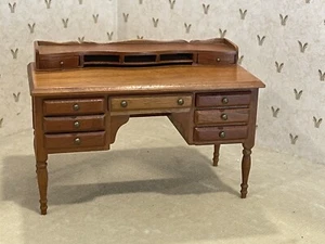 Dollhouse Warren Dick Handmade wood desk, no signature - Picture 1 of 12
