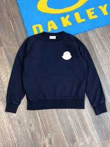 Womans Moncler white logo sweatshirt blue colour size XS kids 152 - Picture 1 of 10