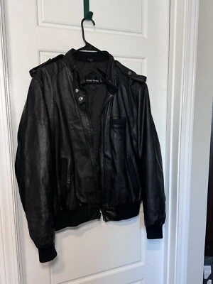 Daniel Young Vintage 80's Leather Jacket, men's Large - Image 1 of 4