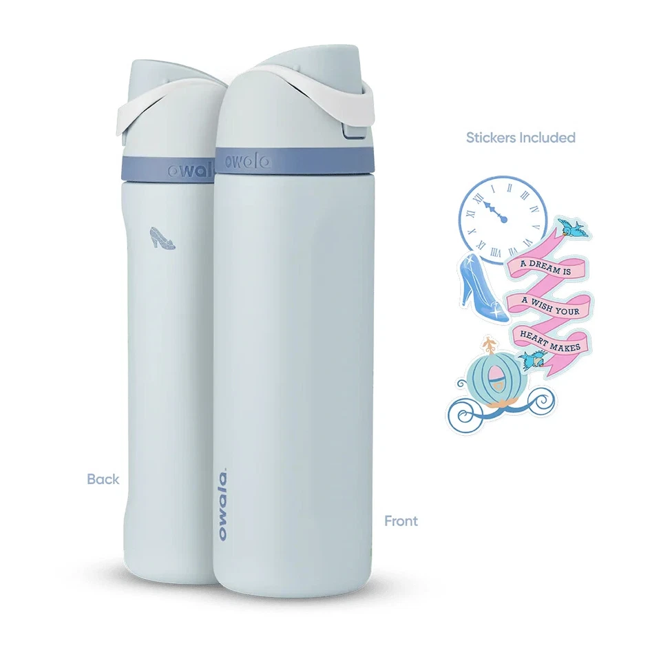 Owala Cinderella Disney Princess 24 oz FreeSip Blue Water Bottle AUTHENTIC