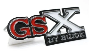 Nuevo emblema de parrilla frontal GSX de Buick rojo negro y cromado / 1971 Gran Sport - Imagen 1 de 8