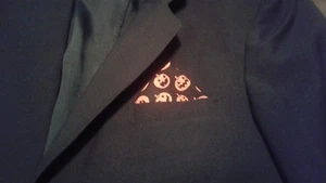 Cuadrados de bolsillo, Halloween, linternas Jack-o, hechos a medida por Linda - Imagen 1 de 3