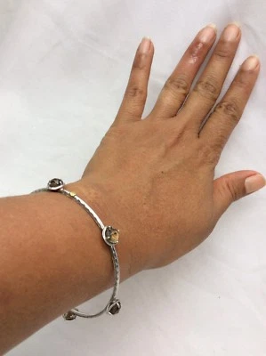 Hermoso Brazalete Tacori Esterlina 925 Facetado Topacio Ahumado Foto 1 de 4