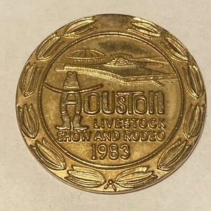 Houston Livestock Show And Rodeo Medal Gold Color 35mm X 2.5mm 1 3/8 Inches - Picture 1 of 9