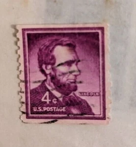 FRANCOBOLLO STATI UNITI 4c ABRAHAM LINCOLN 1954 - Foto 1 di 1