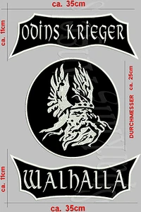 ODINS KRIEGER WALHALLA Rückenpatch Aufnäher 3-TEILIG set  - Bild 1 von 1