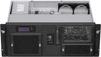 4U Short LCD (2x5.25"+2xHD)Rackmount Chassis(Redundant PS OK) (D:11.81"Case) NEW - Image 1 of 4