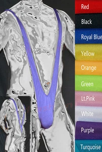 K4981 Mens Stretch Supspender Mankini Costume Colors V-BACK - Picture 1 of 2