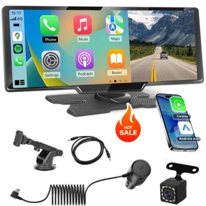 10.26" Android Auto Screen Wireless CarPlay Car Stereo For Apple 2K Dash Cam BT - Picture 1 of 26