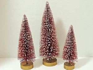 (3) Vickerman 8", 10", 12 Red w/ Snow White Tips Artificial Christmas Tree Decor - Picture 1 of 5