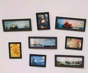 8Pcs 1:12 Dollhouse Miniature Oil Painting Wall Picture Scene Christmas Gift Set - Picture 1 of 4